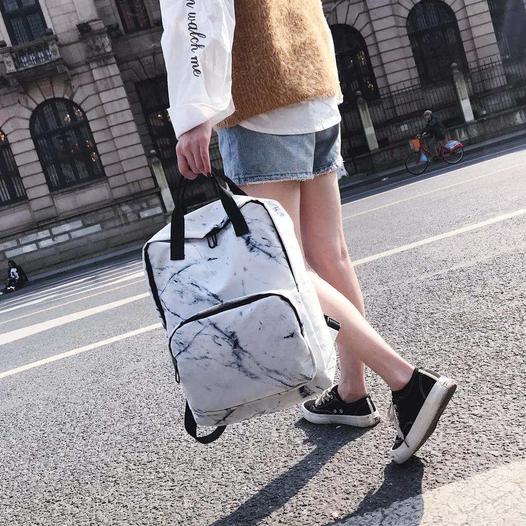 backpack travel Women Marble Pattern Large Capacity Bags Package Shoulder Bags backpack school student bag backpacks Ju17