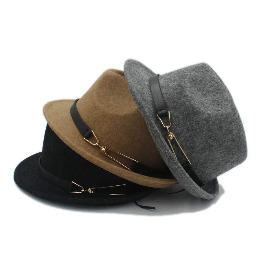 Unisex 100 Wool Women Men Chapeau Femme Fedora Hat For Gentleman