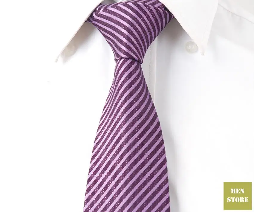 Dark Red Tie and White Stripe Patterned Handmade 100/% Silk Wedding Necktie