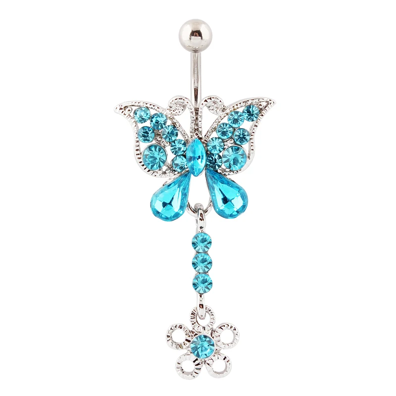 

Belly button rings Butterfly body jewelry Wholesale Navel ring Piercing jewelry 14G Surgical Steel bar Nickel-free medical steel