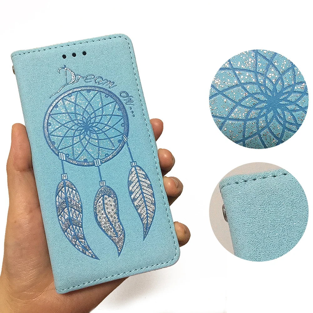 Роскошный кожаный чехол с 3D рисунком Ловца снов для Sony Xperia XZ кошелек откидной