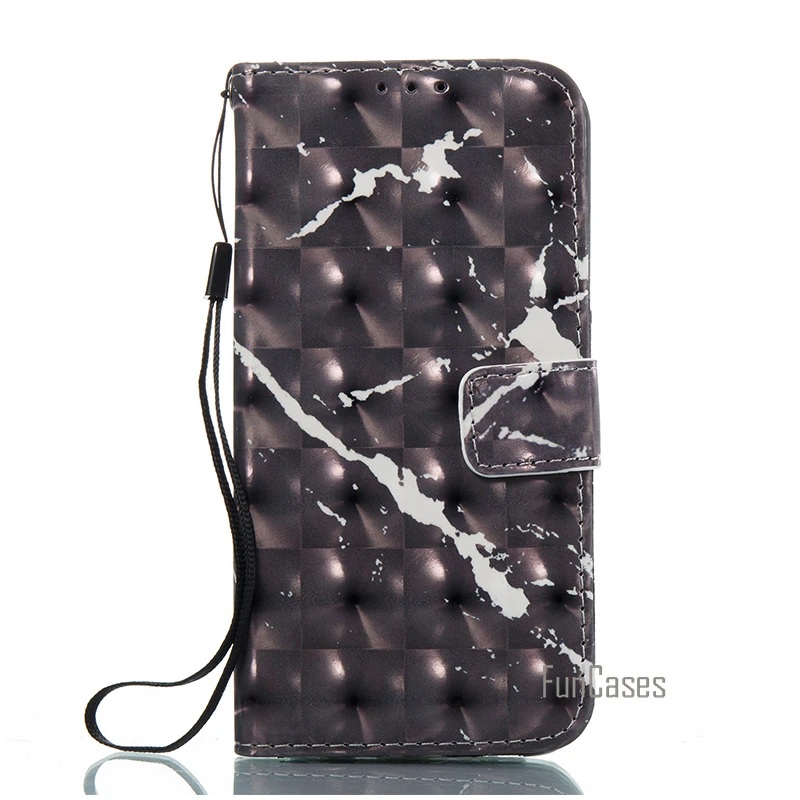 Leather Wallet Flip Marble Case For Huawei P8 Lite Phone Cover Accessory Black For huawey huwei huawai hauwei huaewi huawe