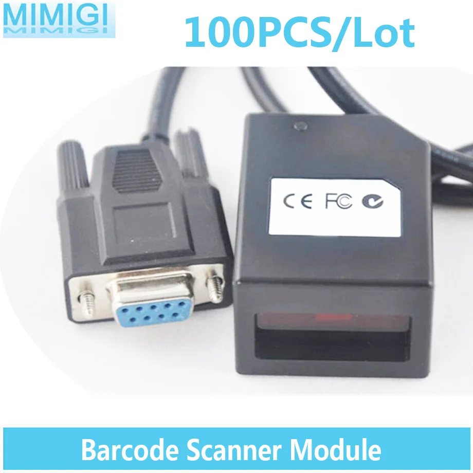 100 шт./лот RS232 IP54 Номинальное фиксированное Крепление 1D CCD сканер штрих кода для
