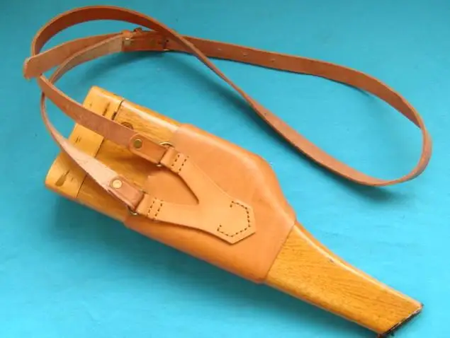 

WW2 GERMAN MAUSER BROOMHANDLE LEATHER & WOOD HOLSTER