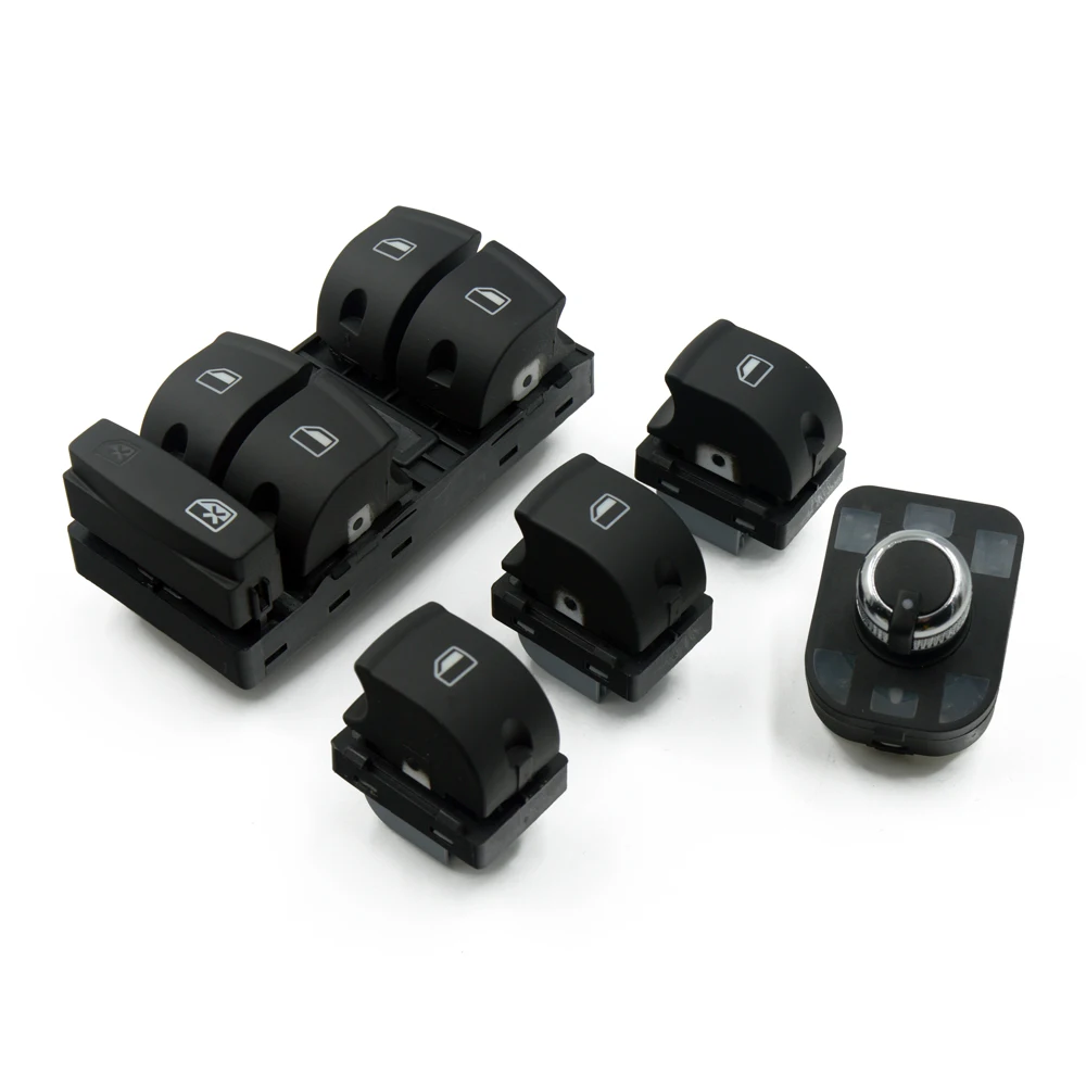 5Pcs New Driver Side Electric Master Window Switch Mirror switch For For AUDI A3 S3 A6 S6 C6 Q7