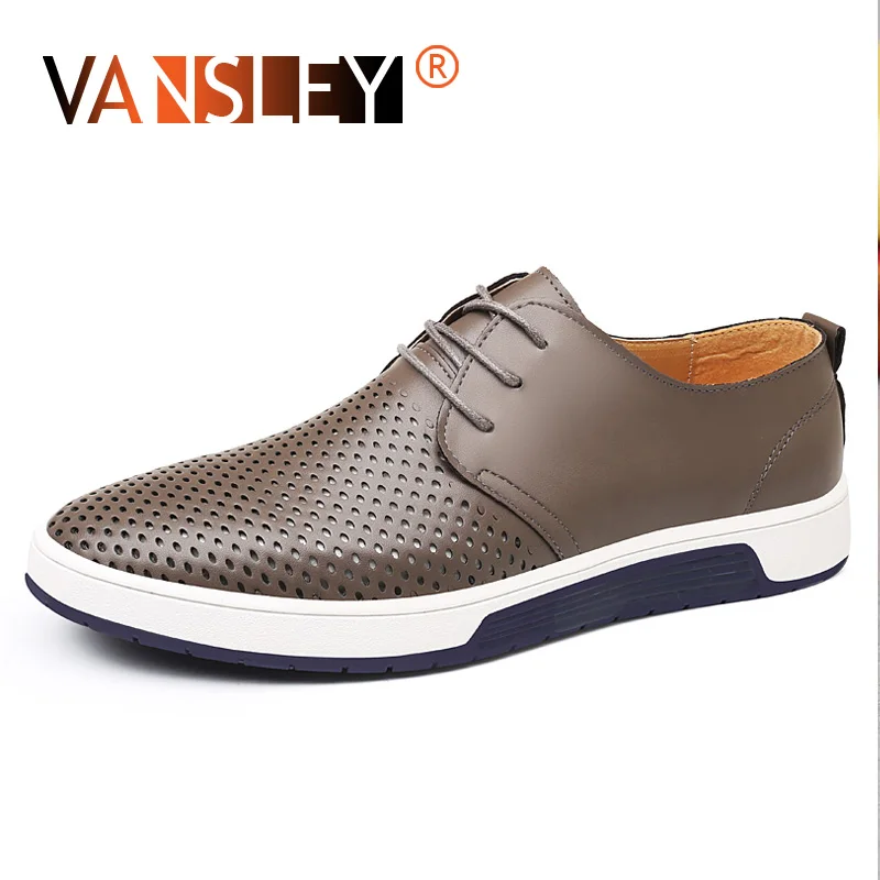 

Fashion Breathable Man Casual Shoes Loafers Quality Leather Shoes Summer Flats Moccasins Sneakers Breathing Holes Plus Size37-49