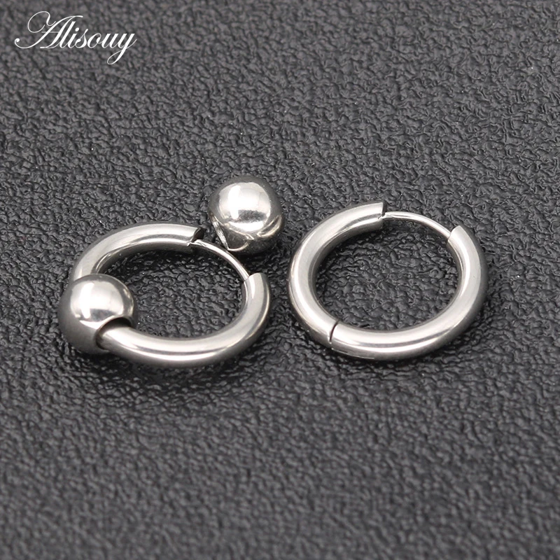 Alisouy, 2 шт., ювелирное изделие, серьги для влюбленных, круглое кольцо для ушей, серьги для женщин, мужчин, унисекс, серьги для женщин, хип-хоп, серьги-кольца