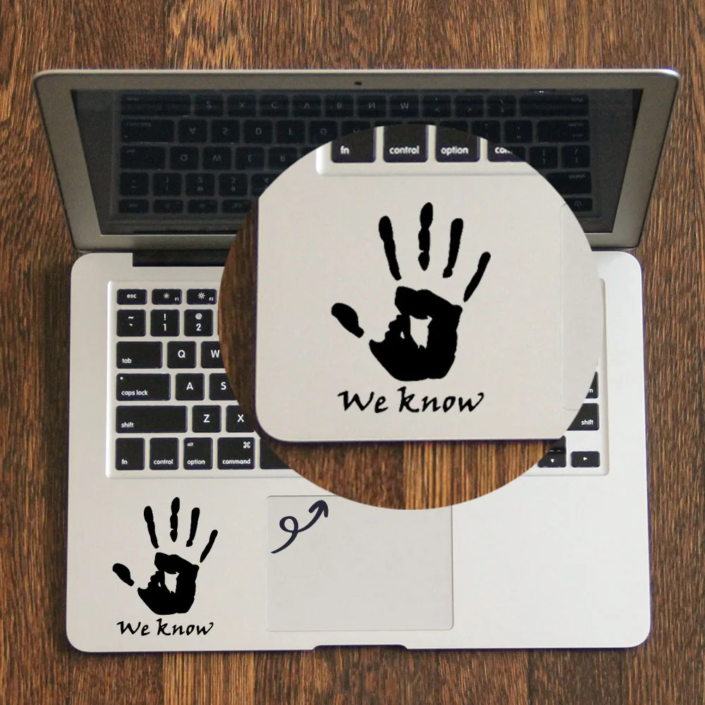 Мы знаем ручная печать наклейка для ноутбука трекпад Apple Macbook Pro Air Retina 11 12 13 14 15 17