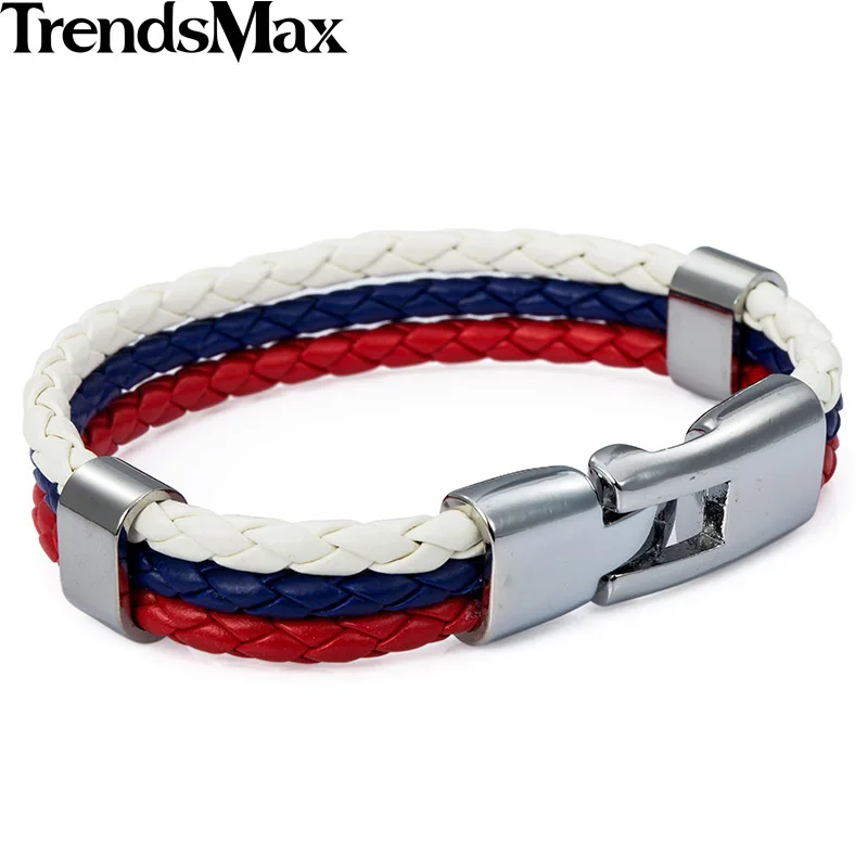 Trendsmax кожаный браслет с национальным флагом Италии ES DE RU для мужчин и женщин