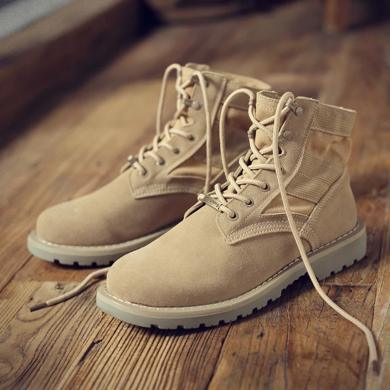 

Men's Boots' Mens Ankle Desert Boot Winter Round Toe Ankle Snow Boots Men Shoes Leather Military Boots Men Combat Lace-Up Size 9