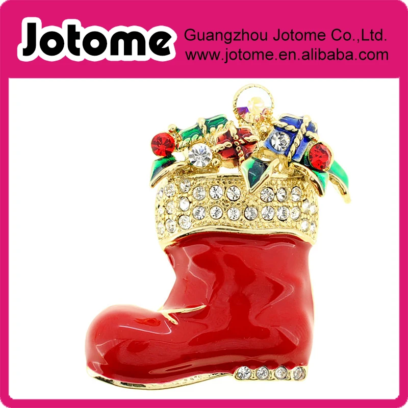 

Red Christmas Boots Pin Chritmas Pin Brooch 1.375 x 1.5 inches