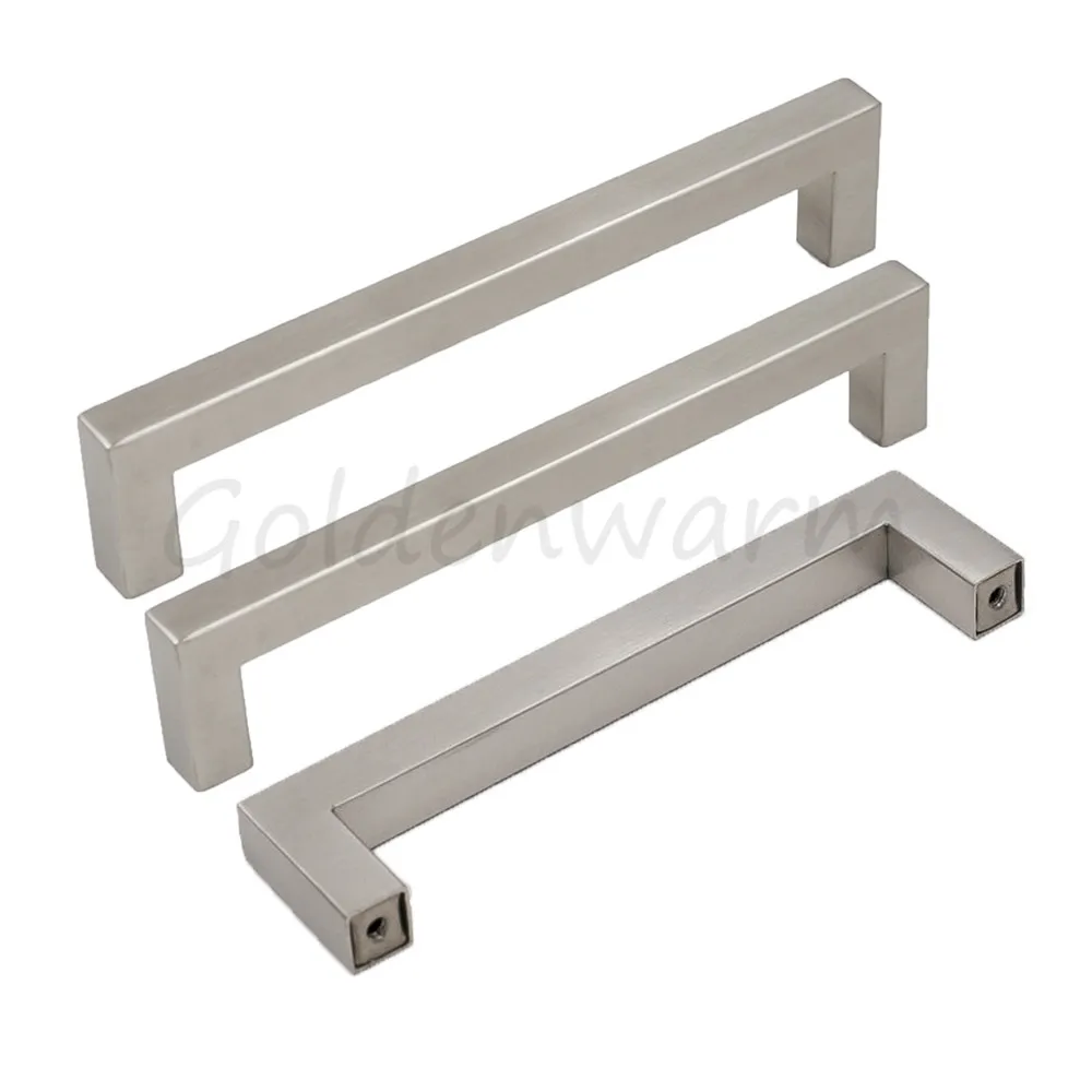 Brushed Stainless Steel Silver Handles Goldenwarm LSJ12BSS