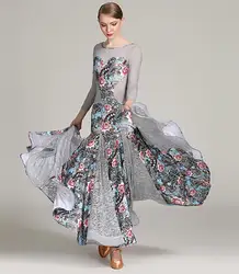 Стандартный бальный зал танцевальные платья 2019 высокое качество кружева рукав танец фламенко юбка женская дешевая сценическое платье для