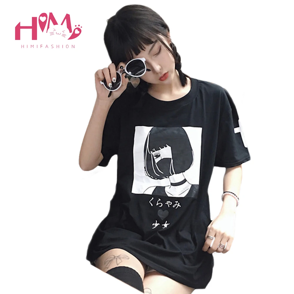 Harajuku японский женский мультфильм футболки топы уникальный графический короткий рукав Футболка белые футболки Kawaii Милая хлопковая рубашка Прямая доставка - изображение