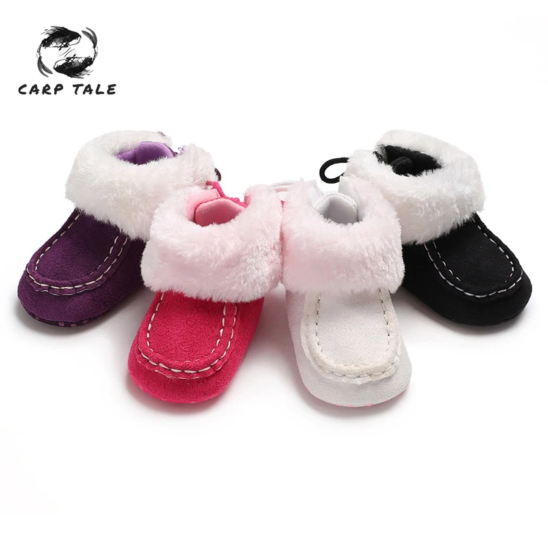 

2019 Winter Sweet Newborn Baby Girls Princess Winter Boots First Walkers Soft Soled Infant Toddler Kids Girl Footwear Shoes