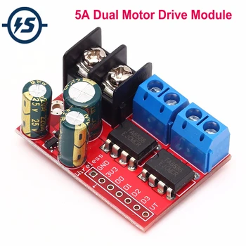 

5A 3V-14V Dual DC Motor Drive Module Double H Bridge Super L298N 5AD Remote Control Voltage Reverse PWM Speed Regulation Module