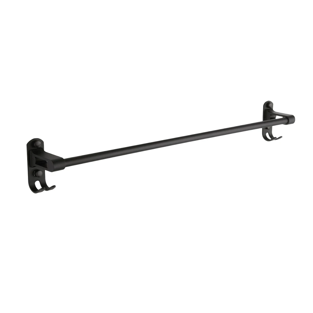 Space Aluminum Matte Black Wall Mounted Shower Towel Rack Shelf For Bathroom Towel
