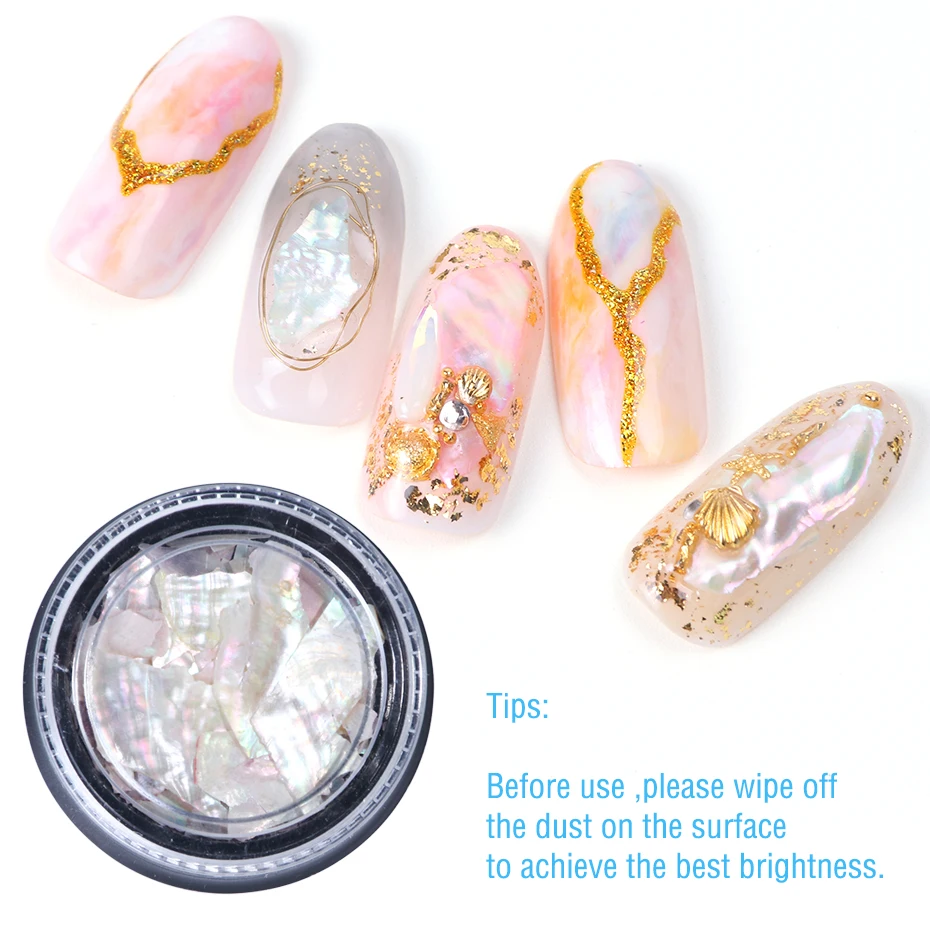 1 Box 3D Nail Sequins Colorful Abalone Shell Marble Irregular Nail Art Broken Slice Glitter Flake DIY Manicure Holographic LA791 (8)