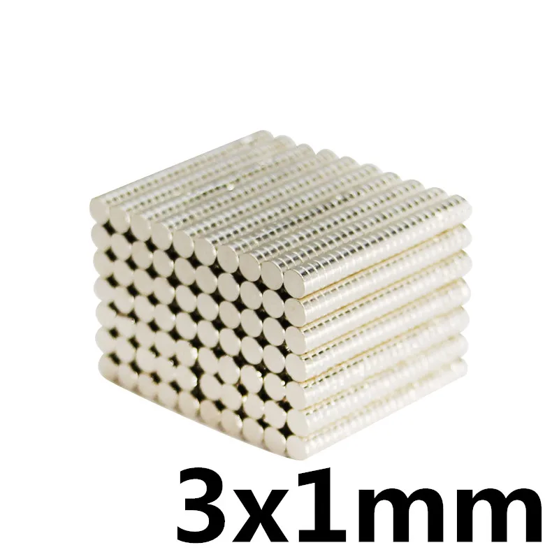 

200pcs/lot 3 x 1mm Powerful Super Strong Rare Earth Neodymium Disc Magnets 3x1 mm n35 Small Round Magnet