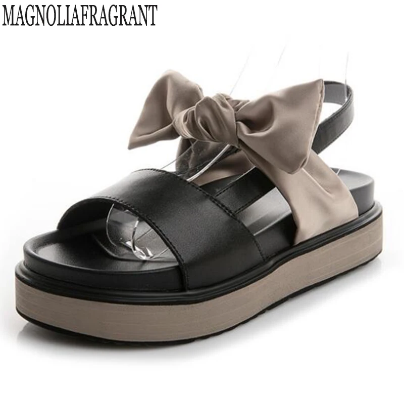 Allgleiches Beige Mit Weiblichen Slip 2018 W54 Sommer Flachen Freizeit Schuhe Sandalen Plattform Bogen Ein schwarzes Muffin Neue Frauen Alias Studenten qU0xv0Y
