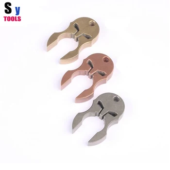

Sy tools Knife DIY Knife Anodized brass copper Titanium alloy TC4 Colorful Lanyard Pendant -Spartan helmet bead --1 piece price