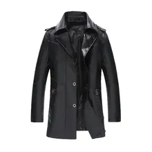 BATMO Новое поступление высококачественная повседневная куртка из искусственной кожи для мужчин, зимнее пальто с отложным воротником для мужчин, повседневное пальто