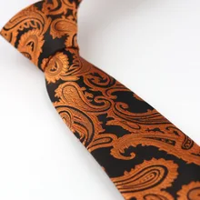 Мужские галстуки для костюма дизайн черный с золотым Пейсли жаккард шейный платок, тонкий галстук 7 см платье рубашки Свадьба Cravat Gravatas Corbata