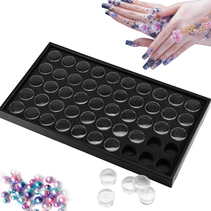 

50 Girds Nail Art Powder Glitter Decoration Jewelry Storage Box Container Plate Manicure Tools Makeup Organizer Storage Box