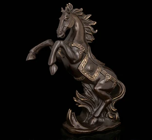 

JP S1150 Art Deco Sculpture Fengshui Horse Bronze Statue B0403