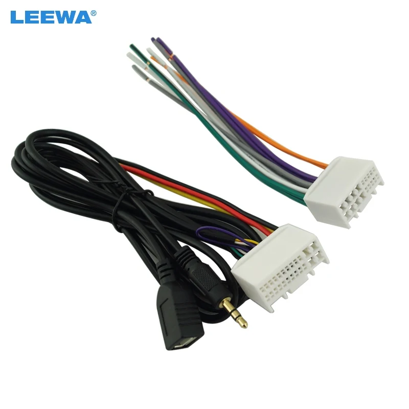 Leewa 5set Car Audio Cd Stereo Wiring Harness Adapter With