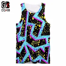 OGKB, новинка, Harajuku, мужская повседневная майка, крутой принт, синий, вспышка, светильник, 3D жилет, майки, мужские, подходят, тонкие, без рукавов, футболки, 5XL