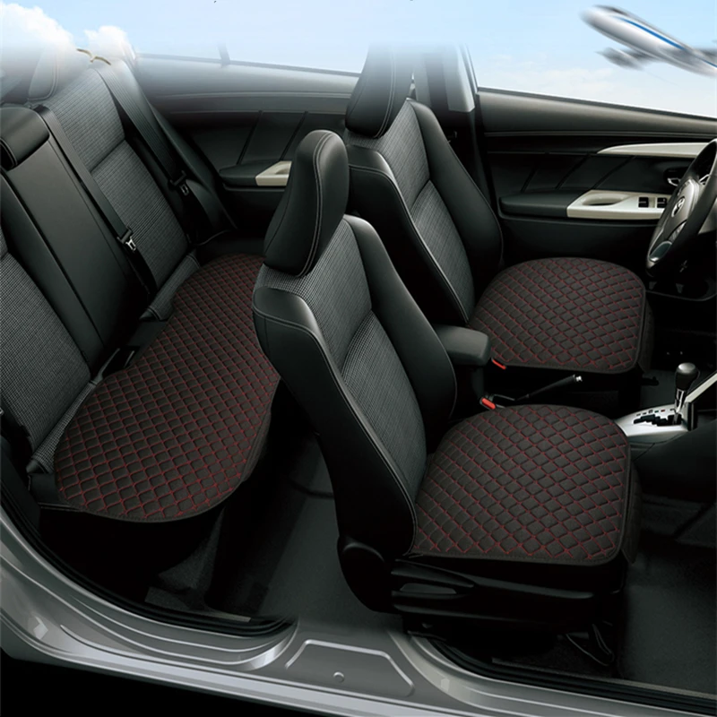 

Nature Linen Fabric Car Seat Cover Four Seasons Flax Cushion Breathable Protector Mat Pad Auto accessories Universal Size