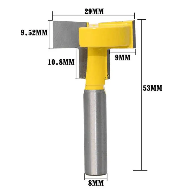 

8mm Shank Router Bit T-Type Slotted Milling Cutter Carbide Milling Cutter Woodworking Tools kits Router Bit 80 X 35 X 35mm