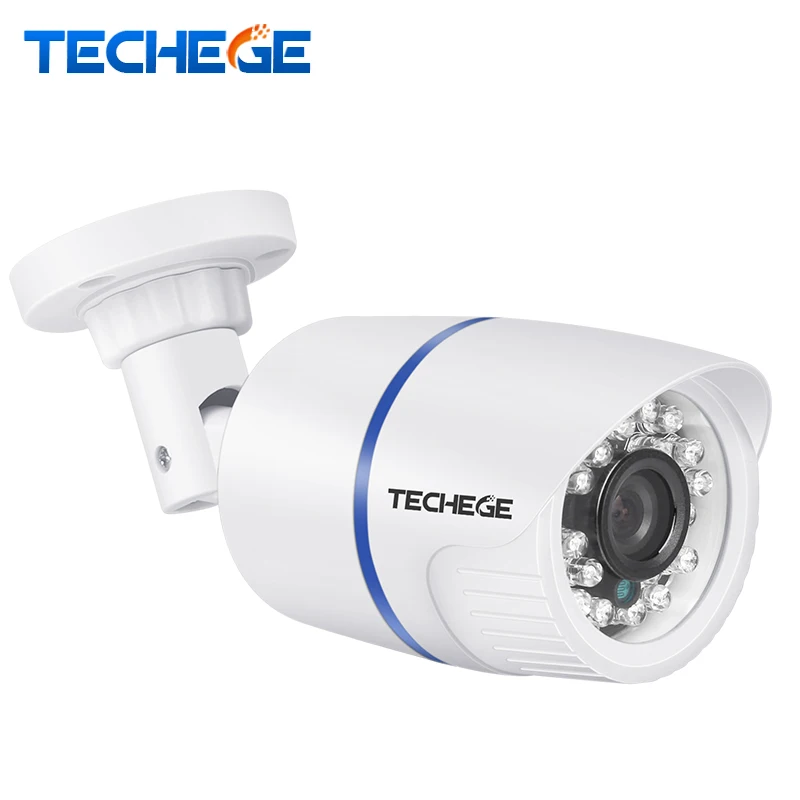 

Techege 1080P IP Camera RTSP FTP Onvif Audio Record Night Vision Waterproof Outdoor Motion Detection DC 12V or 48V PoE Optional