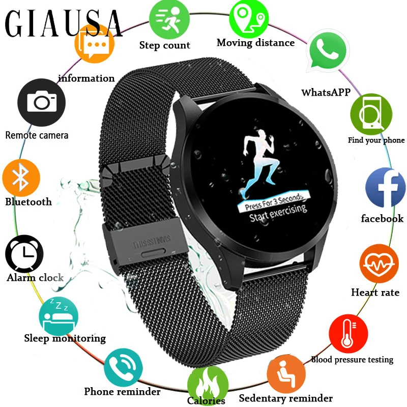 

2019 New Upgrade Q8 Smart Watch Waterproof Message Call Reminder Smartwatch Men Heart Rate Monitor Fashion Fitness Tracker