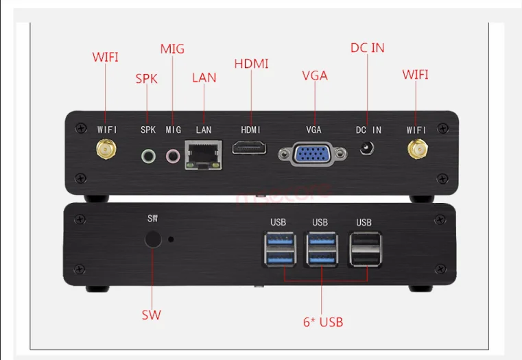 Микропроцессорный Мини ПК оконные рамы 10 Core i3 6100U i3 7100U 4 к HD мини компьютер Celeron 2955U для офиса/HTPC/Call center/домашний компьютер