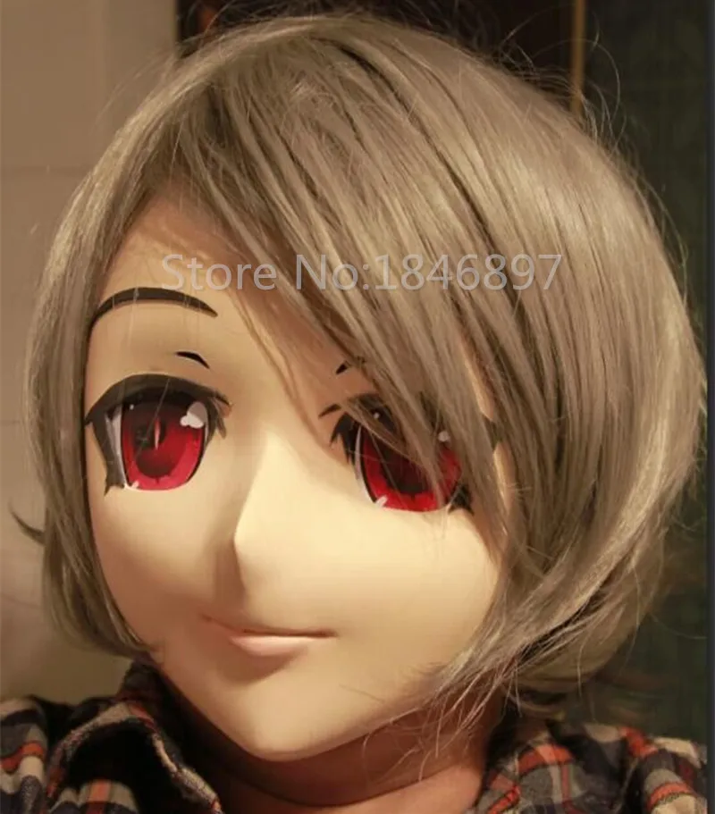 hot sale handmade silicone half head male face kig anime mask kigurumi cosplay crossdresser role can be customize