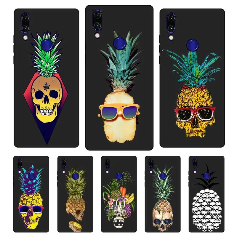 N292 Cranial Head Fruit Black Silicone Case Cover For Xiaomi Redmi Note 3 4 4X 5 5A 6 7 Pro Global |