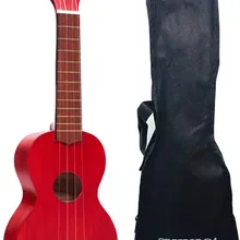 Mahalo MK1TRD Укулеле сопрано с чехлом, цвет Transparent Red, серия Kahiko