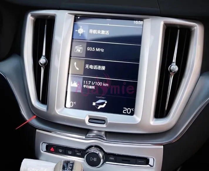 

2018 Interior GPS Audio Screen Overlay Dashboard Air Conditioner AC Vent Outlet Cover Car Styling For Volvo XC60 Accessories