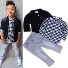 2016 Brand New Toddler Boys Clothing Set 3 Pcs Boys Party Clothes Kids Boutique Outfits Wedding