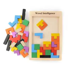 Деревянные Интеллектуальные Игрушки Tangram Головоломка Игрушка тетрис игра дошкольного волшебства Интеллектуальные развивающие игрушки