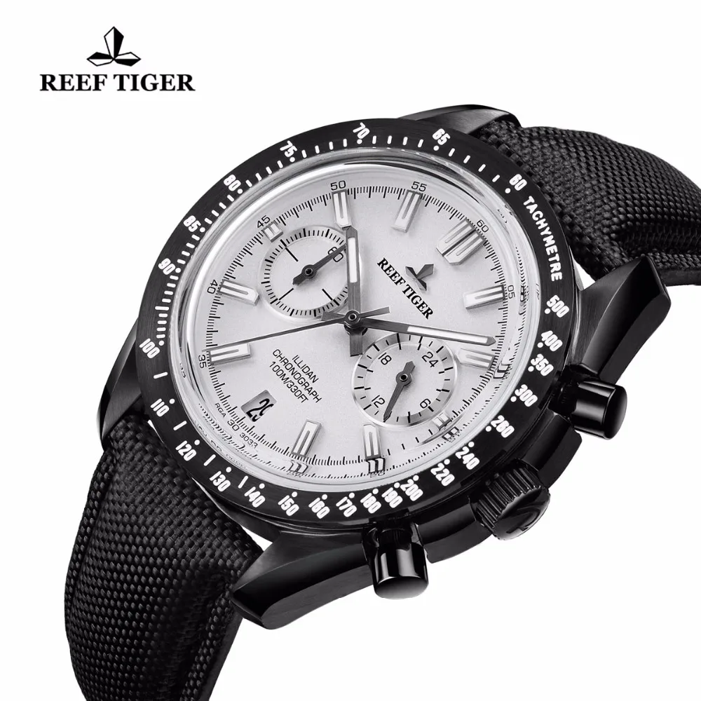 Новинка 2021 мужские дизайнерские спортивные часы Reef Tiger/RT с датой черные стальные