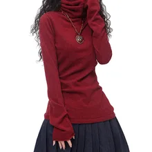 Осенне-зимний женский свитер, модная водолазка с расклешенными рукавами размера плюс, вязаный кашемировый свитер, женские свитера и пуловеры