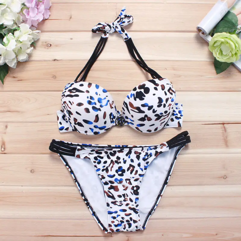 

M&M Bikinis Women 2017 Print Floral Bikini Women Swimsuits Brazilian Push Up Bikini Set Bathing Suits Swimwear Female Biquini