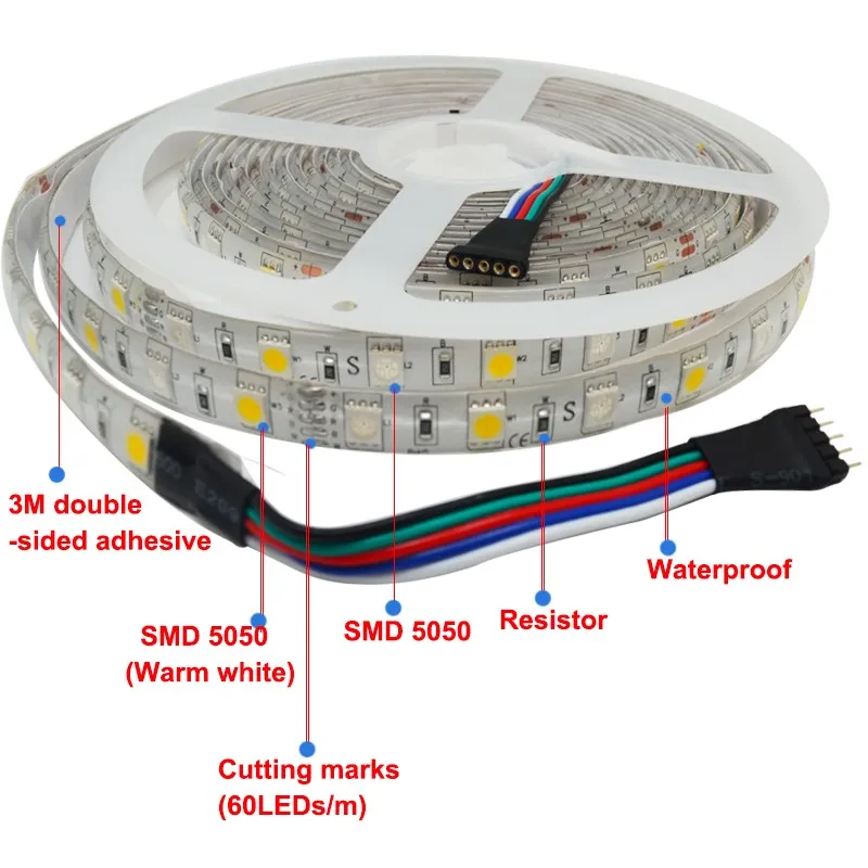 Новейший комплект светодиодных лент для SMD5050 RGBW DC12V 60 светодиодный s/m Светодиодный светильник с 2,4g светодиодный пульт дистанционного управления Водонепроницаемый не водонепроницаемый