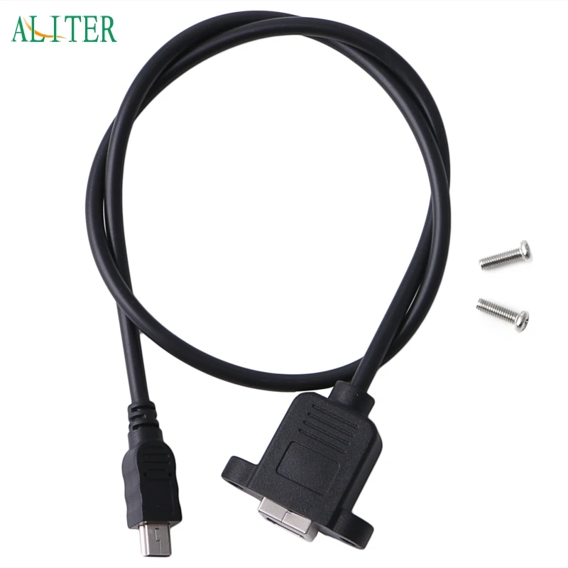 

New Printer Panel Mount Cable + Screw Mini USB 5 Pin Male to USB 2.0 B Jack Female Aug3