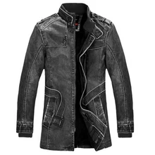 Горячая Распродажа, зимняя мужская куртка, утолщенная, теплая, повседневная, со стоячим воротником, кожаные куртки, мужские куртки-ветровки, плюс размер 4XL, пальто