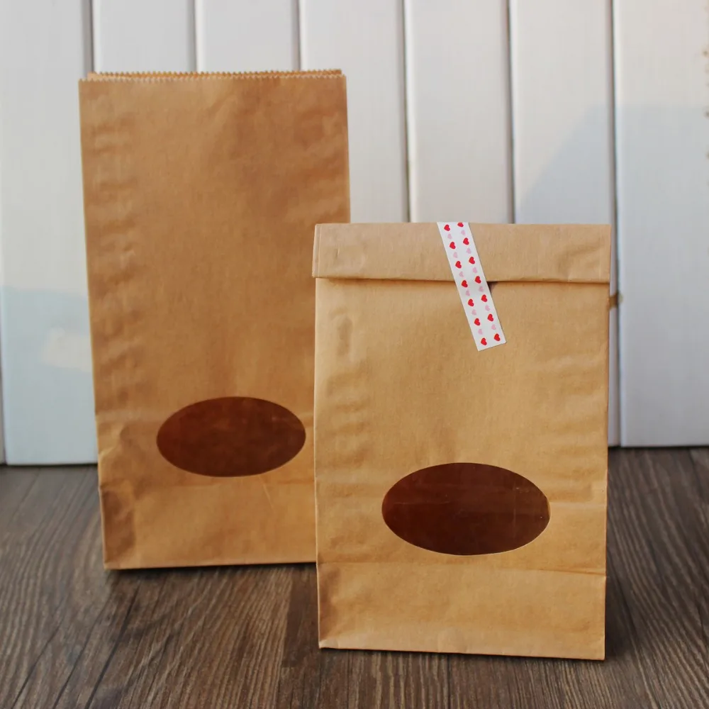 Kraft Paper Gift Bags Stand Up Party Favour Wedding Kraft Paper Gift Bags Stand Up Party Favour Wedding Packaging With Window 23x12x7 5cm 50pcs Lot In Wring Supplies From Home