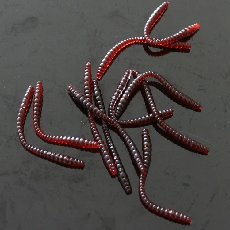 

2018 factory direct sell lure soft bait fake bionic earthworm bait red worm grub lure bait 6cm 0.5g